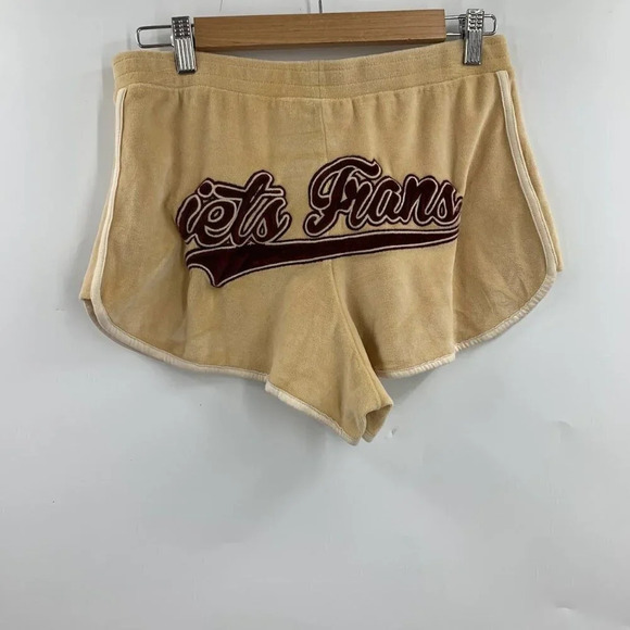 Iets Frans Women's Velour Logo Runner Shorts In Tawny Port Size L NWT - Picture 3 of 12